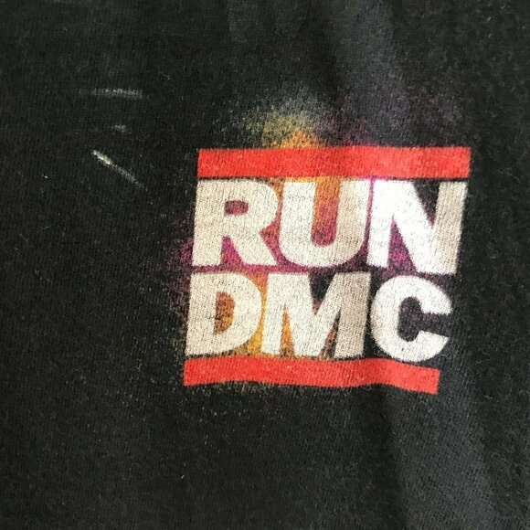 Run DMC Hip Hop Group Graphic T Shirt S Rap Music Black Short Sleeve 80s Repro - Picture 6 of 7